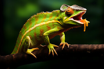 Obraz premium chameleon catching something, chameleon, wildlife