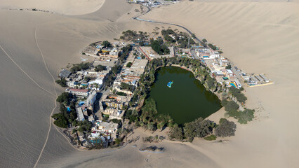 Huacachina Oasis seen from the air