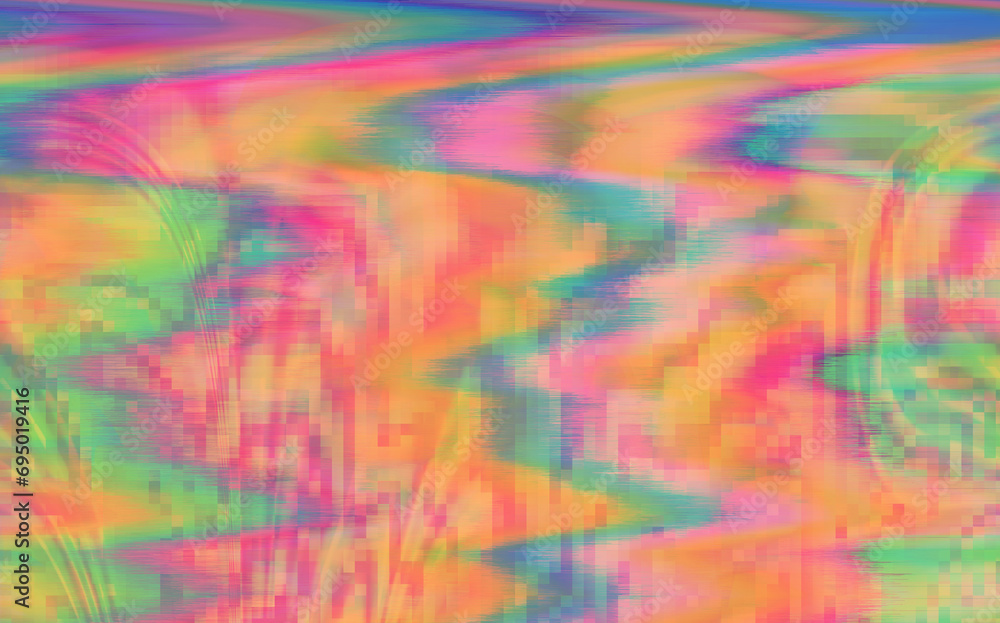 Aufkleber Dynamic neon polarized divots create a mesmerizing and vibrant background. Abstract psychedelic background.