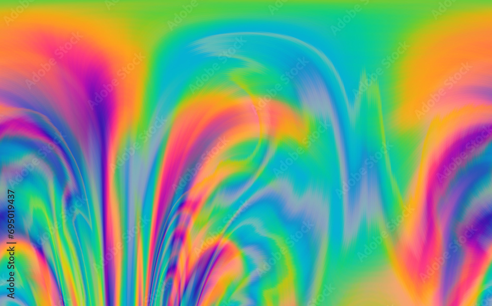 Aufkleber Dynamic neon polarized divots create a mesmerizing and vibrant background. Abstract psychedelic background.