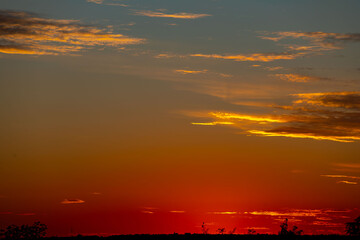 Wonderful colorful idyllic surreal sky at dawn