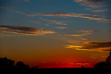 Wonderful colorful idyllic surreal sky at dawn
