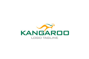 Kangaroo logo design illustration