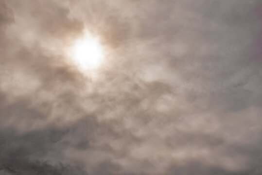 Storm sunset sky and grey clouds background