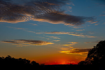 Fototapeta premium Wonderful colorful idyllic surreal sky at dawn