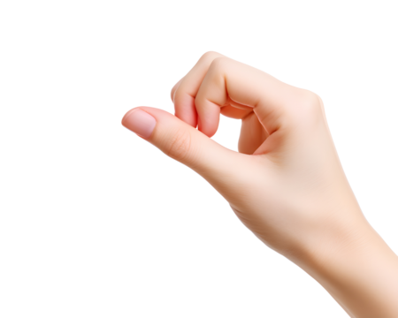 Young woman hand holding isolated on transparent background, cut out, png