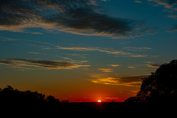 Wonderful colorful idyllic surreal sky at dawn