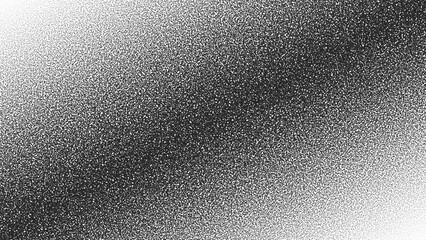 Black Noise Stipple Dots Halftone Gradient Vector Slanted Border Isolate On White Background. Hand Drawn Dot Work Abstraction Grungy Grainy Texture. Pointillism Art Dotted Graphic Grunge Illustration