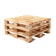 Wooden pallet isolated on white or transparent background