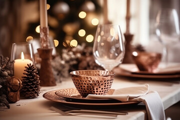 Obraz premium christmas table setting