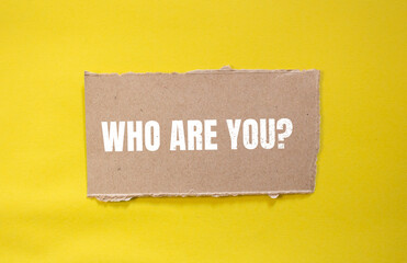 Who are you? lettering on ripped paper