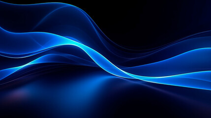 A Mesmerizing Blue Wave of Light on a Captivating Black Background