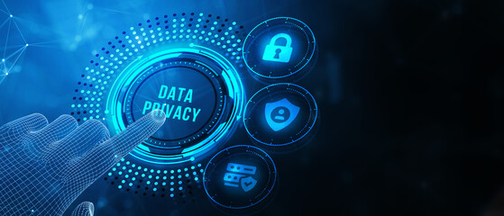 Cyber security data protection business technology privacy concept. 3d illustration