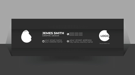 Creative Vector corporate email signature or footer template design with personal details template