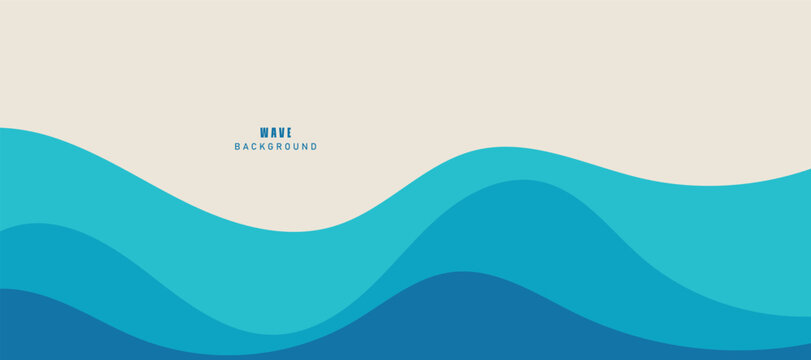 Vector layered blue water wave banner template