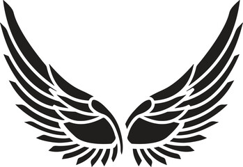 black wings icons. Wings badges. Collection wings badges. Vector Illustration of wings