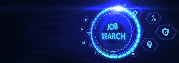 Business, Technology, Internet and network concept. Job Search human resources recruitment career. 3d illustration