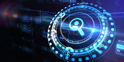 Business, Technology, Internet and network concept. Human Resources HR management recruitment employment headhunting concept. 3d illustration