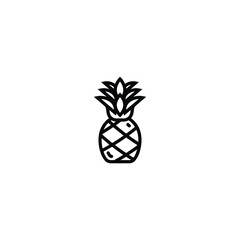 Original vector illustration. Contour icon of a ripe pineapple.