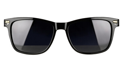Classic black sunglasses front view, isolated - obrazy, fototapety, plakaty