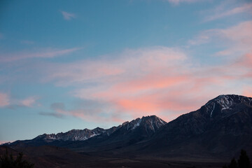 Mountain sunset in California