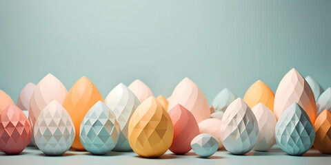 Easter eggs background in origami paper style