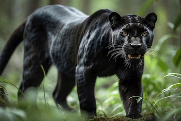 Deurstickers portrait of a leopard,black panther © kosala