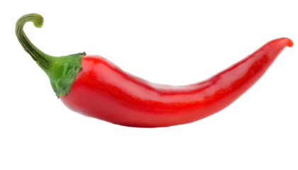 Red hot chili pepper isolated on transparent background