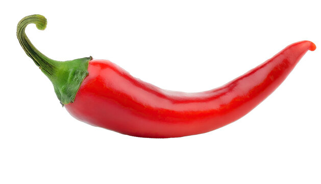 Red hot chili pepper isolated on transparent background