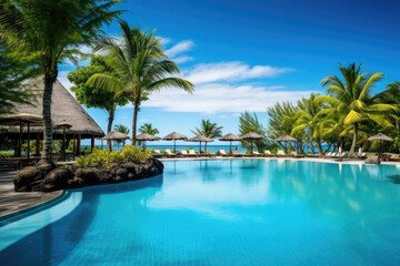 pool in tropical resort