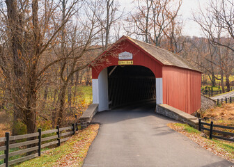 Knechts Covered Bridge seen from Bucks County Pennsylvania 
