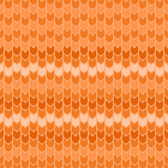 Orange seamless pattern of braided loops of yarn with ornament