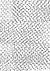 Handgedrucktes Punktraster - dichte eckige Rasterpunkte in schwarz mehrfach überlagert gedruckt