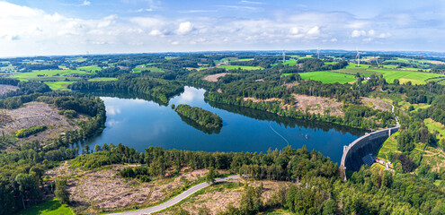 Luftbild der Ennepetalsperre im Bergischen Land
