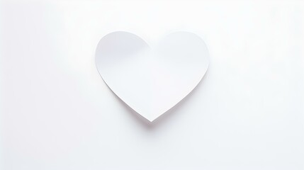 Obraz premium White Paper Heart on a white Background. Romantic Template with Copy Space