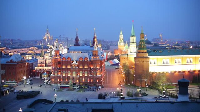 Red square during rehearsal of Victory Day parade