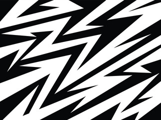 Abstract black and white background with spikes and zigzag line pattern