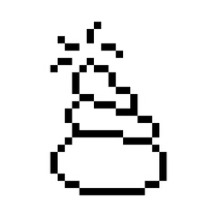 Fototapeta premium Pixel poop element. Vector illustration. 