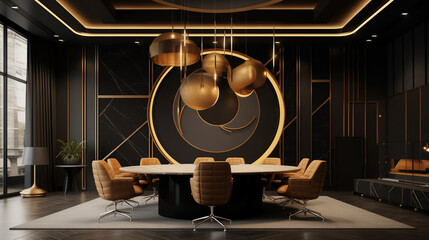 Restaurant Interior Luxury Modern  royal Design beautiful furnished  theme conference room