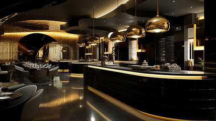 Restaurant Interior Luxury Modern  royal Design beautiful furnished  theme 