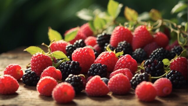 luscious berries, weaving a story that incorporates elements of nature, culinary delights, and perhaps a touch of mystery AI-generative