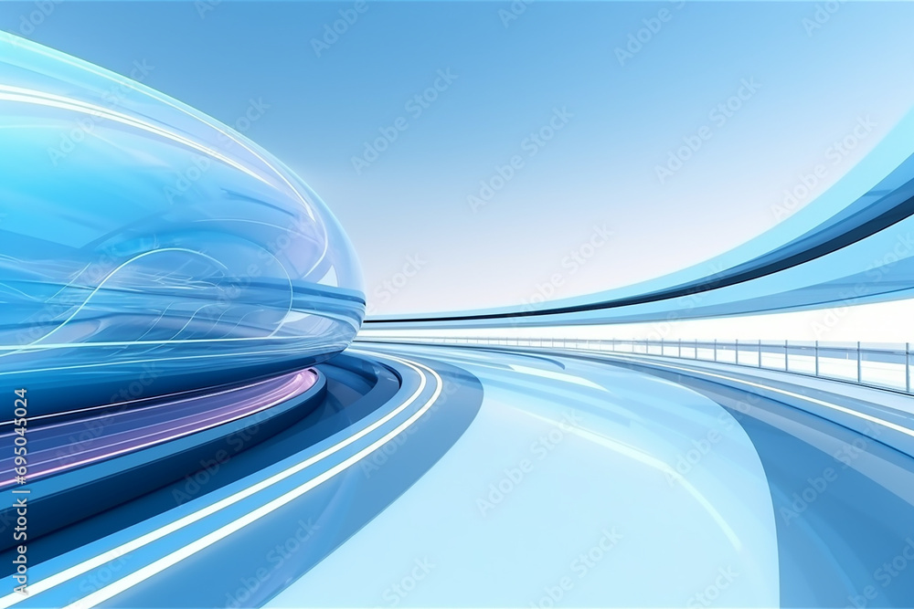 Poster hyperloop train, background of a magnetic levitation train, hyperloop mass transit with in a vacuum,