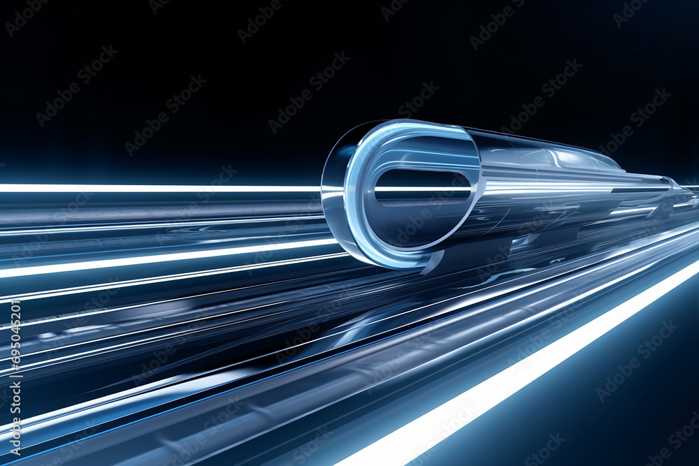 Aufkleber hyperloop train, background of a magnetic levitation train, hyperloop mass transit with in a vacuum,