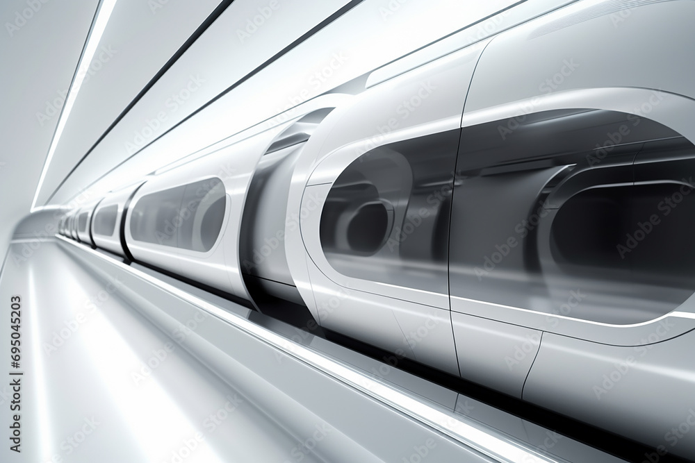 Aufkleber hyperloop train, background of a magnetic levitation train, hyperloop mass transit with in a vacuum,