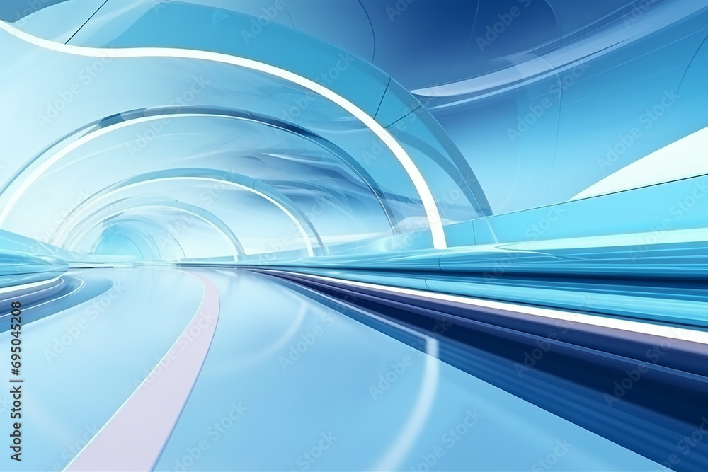Poster hyperloop train, background of a magnetic levitation train, hyperloop mass transit with in a vacuum,