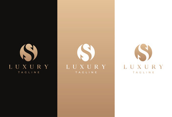 the beautiful letter SS infinity monogram in incredibly luxury and classy style, elegant circular letter S and S logo template - obrazy, fototapety, plakaty
