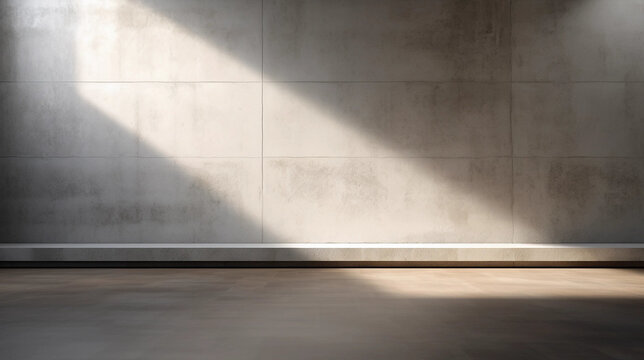 An Empty Concrete Room Lit by a Shaft of Sunlight Backdrop