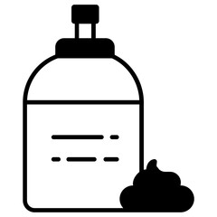 Obraz premium shaving cream solid glyph icon illustration