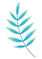 Flat minimal leaf of bush, shrub, tree, wild plant icon. Cartoon park or garden, spring landscape element. Environmental colorful isolated vegetation