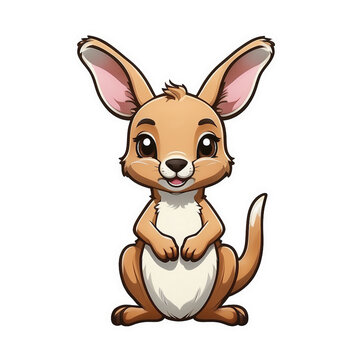 Adorable Kangaroo Cuteness Sticker: Charming Joey in Mother's Pouch, a Heartwarming Illustration to Bring Cuddly Charm to Your Notebooks, Gadgets, and Everyday Essentials, generative ai